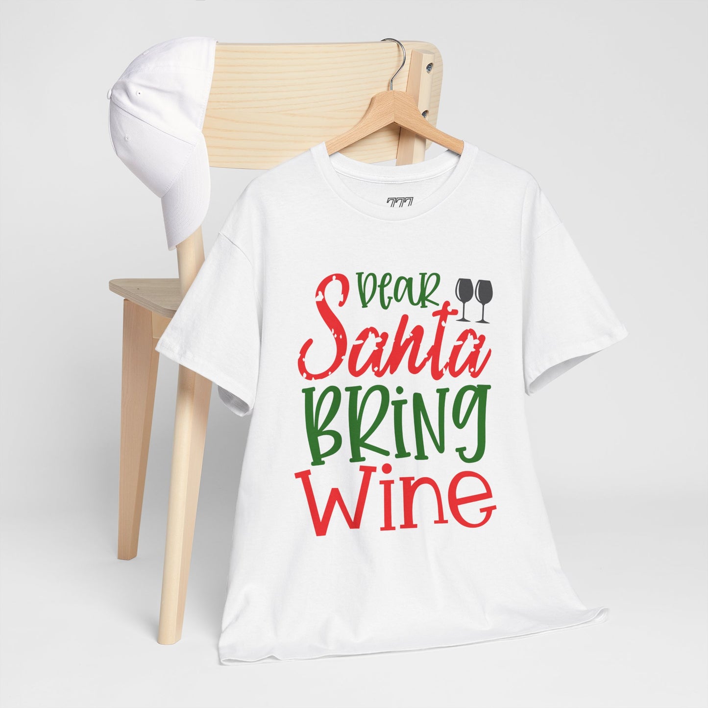 Dear Santa Bring Wine Christmas T-Shirt – Funny Holiday Wine Lover Tee (Unisex)