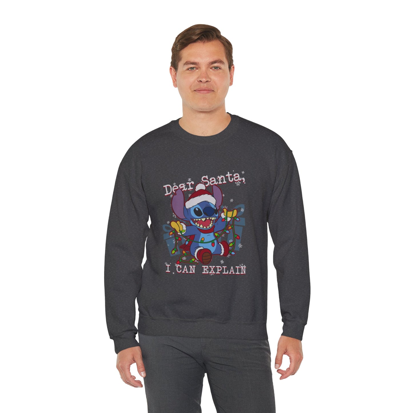 Dear Santa I Can Explain Christmas Sweatshirt – Funny Unisex Heavy Blend Holiday Crewneck