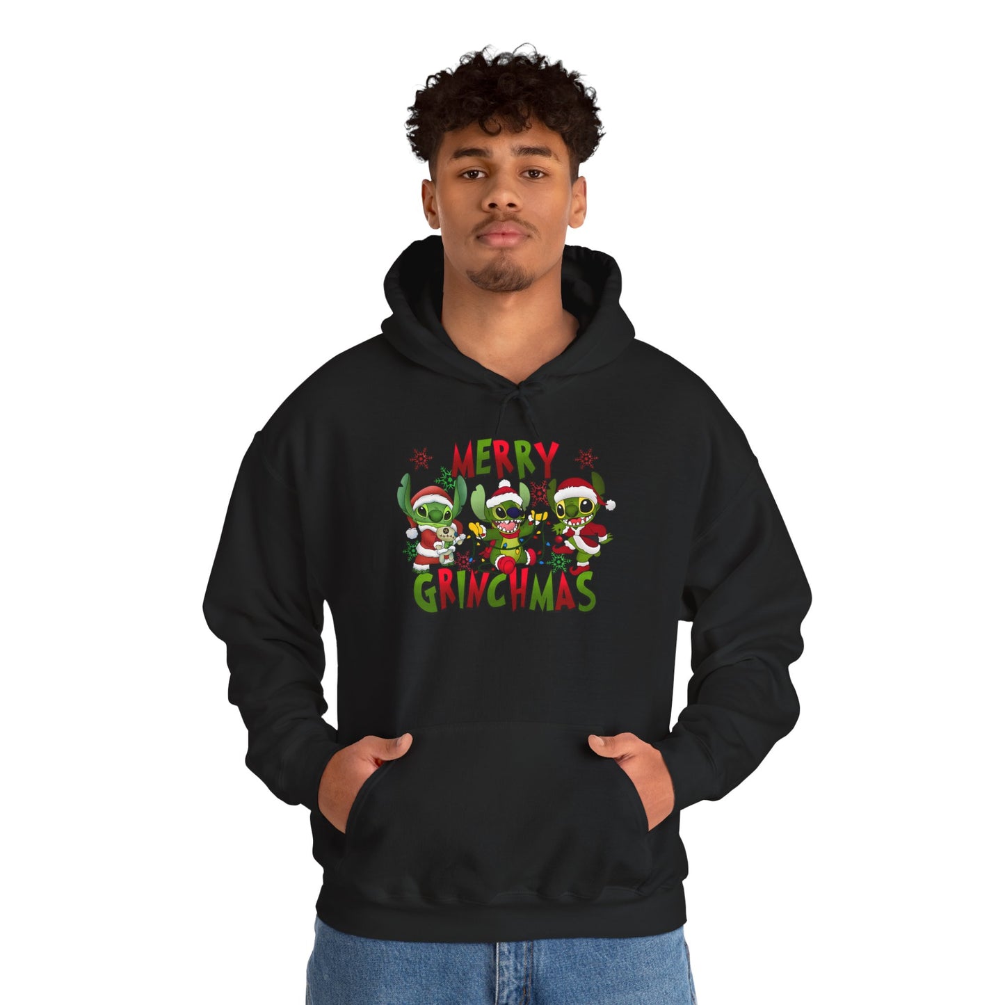 Merry Grinchmas Hoodie – Funny Christmas Unisex Heavy Blend Holiday Sweatshirt
