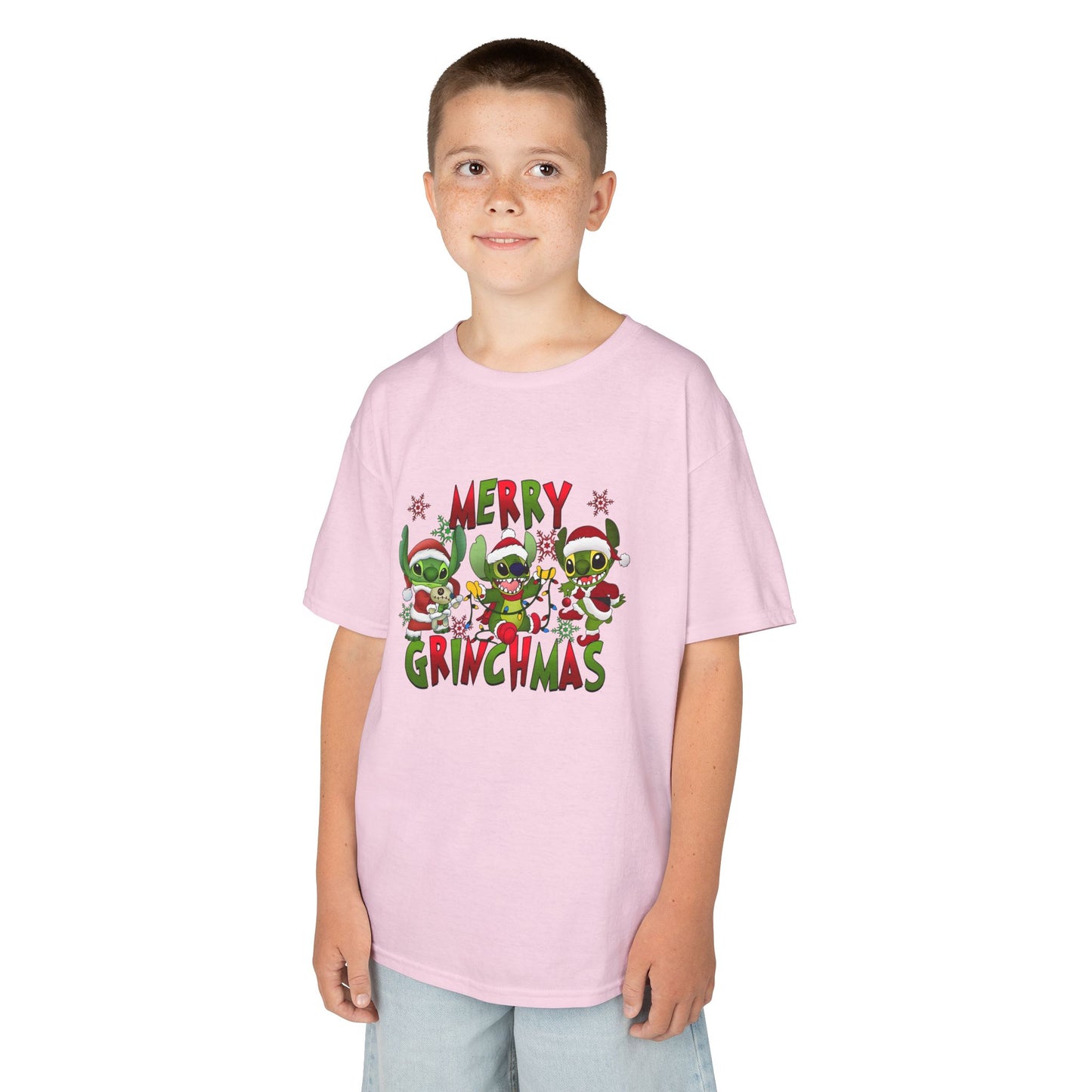 Merry Grinchmas Kids T-Shirt – Funny Christmas Heavy Cotton Holiday Tee