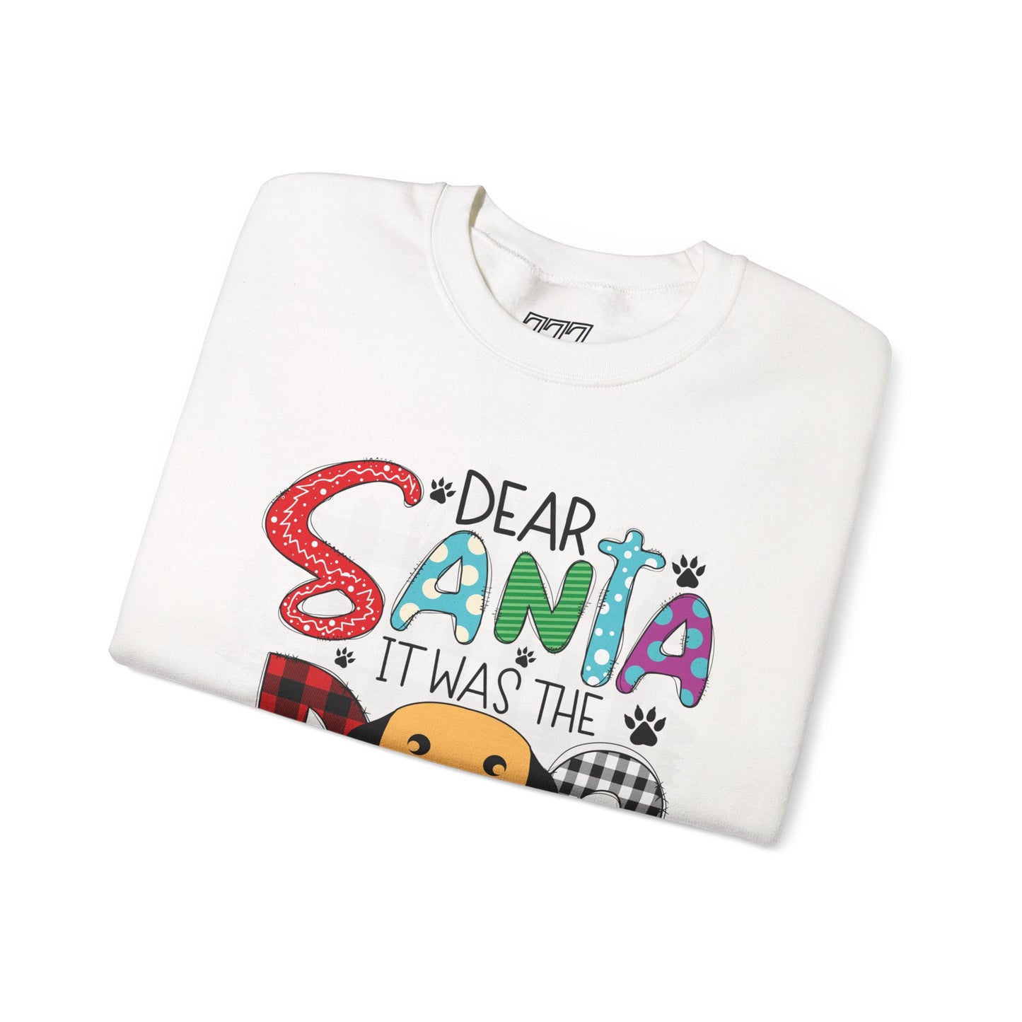 Dear Santa It Was The Dog Christmas Crewneck – Funny Holiday Dog Lover Sweatshirt (Unisex)