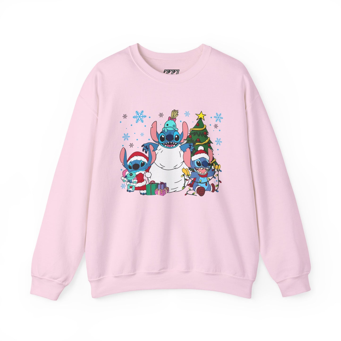 Stitch Christmas Vibes Sweatshirt – Cute Holiday Trio Unisex Heavy Blend Crewneck