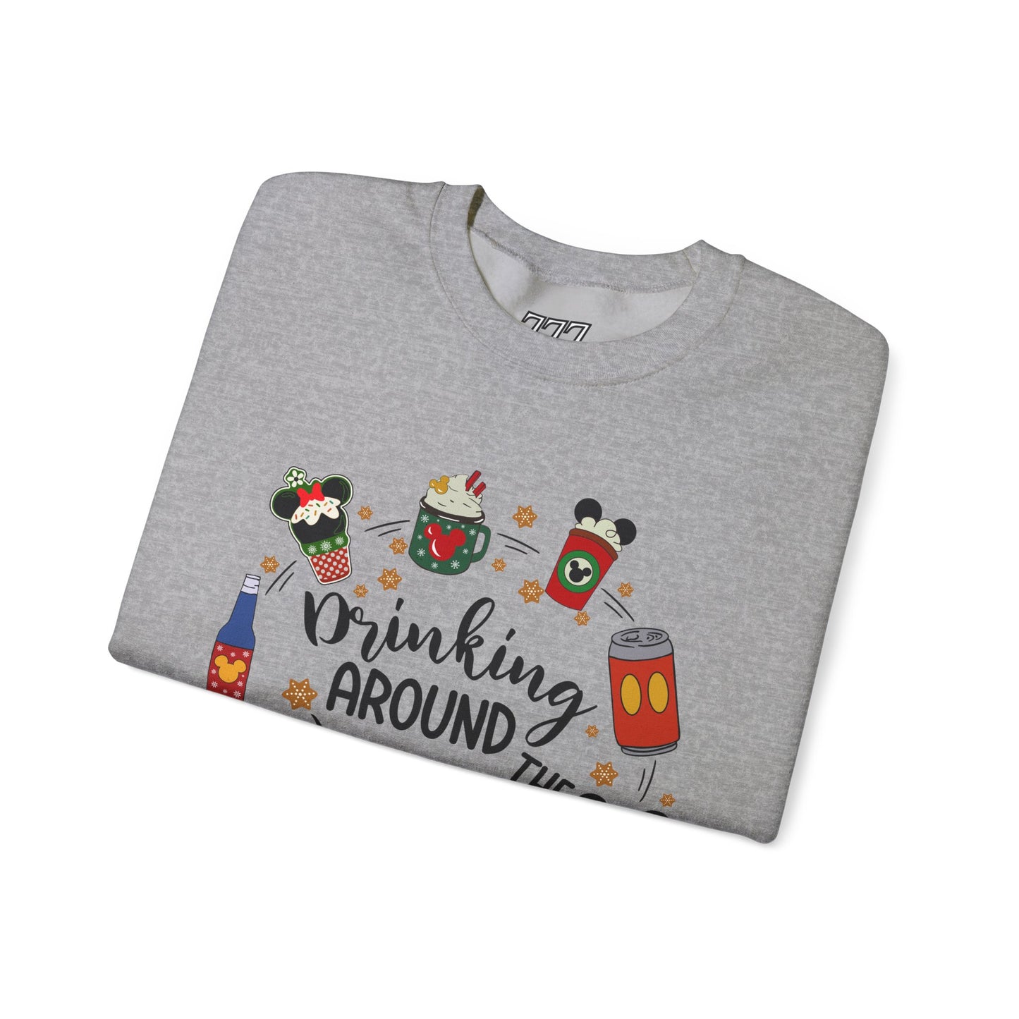 Drinking Around the World Christmas Crewneck – Fun Holiday Travel & Cocktail Sweatshirt (Unisex)