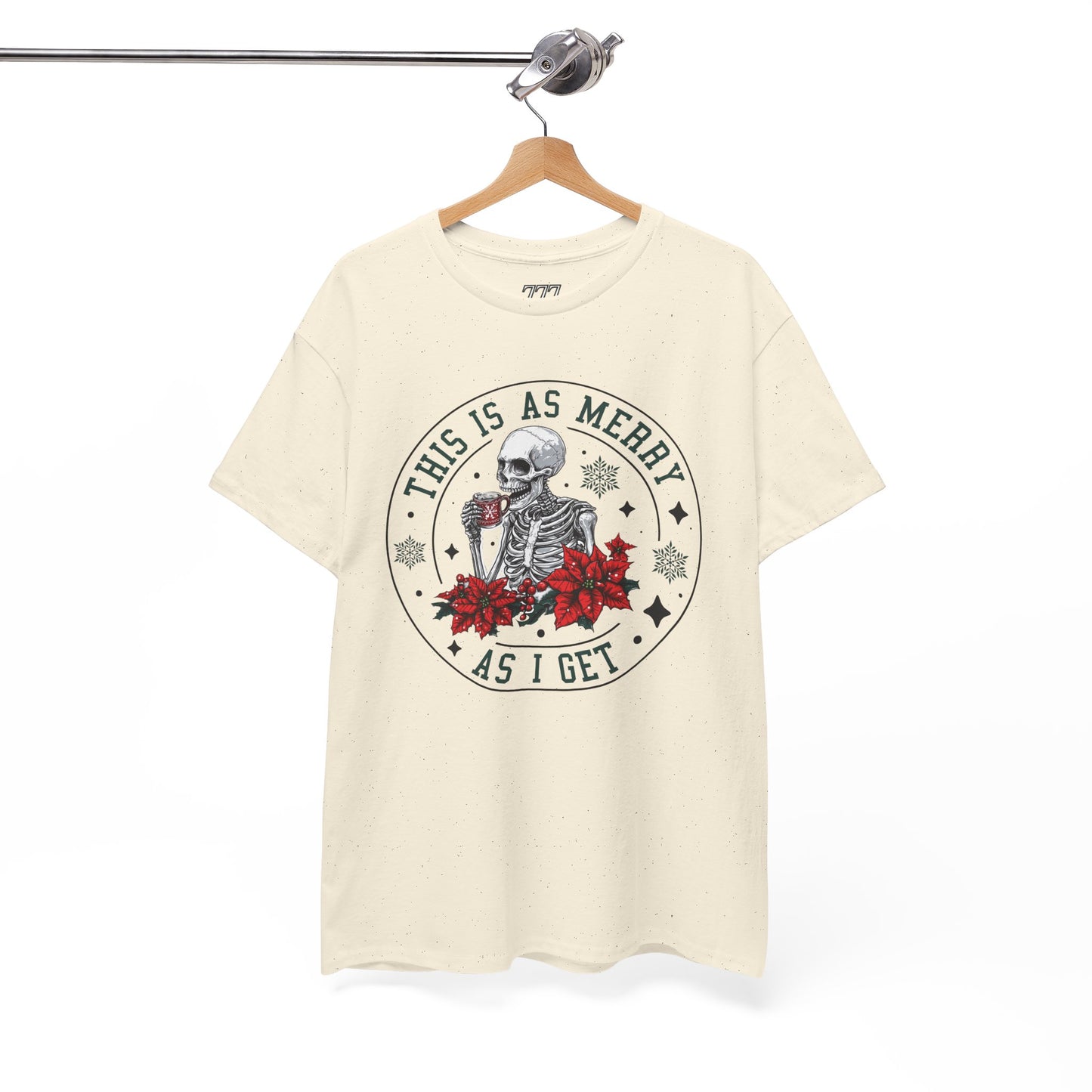 This Is As Merry As I Get Christmas T-Shirt – Funny Skeleton Holiday Tee (Unisex)