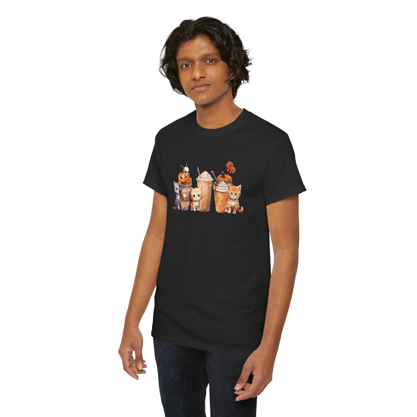 Coffee & Cats Unisex Heavy Cotton T-Shirt