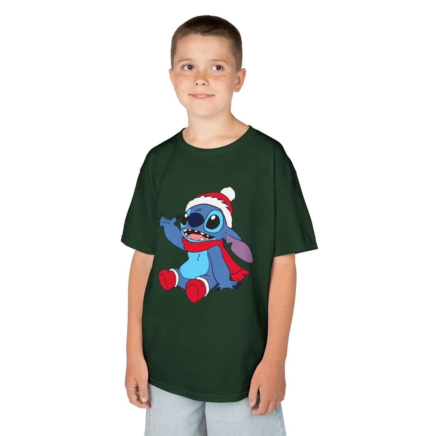 Jolly Alien Kids Christmas T-Shirt – Cute Blue Alien Holiday Tee for Kids