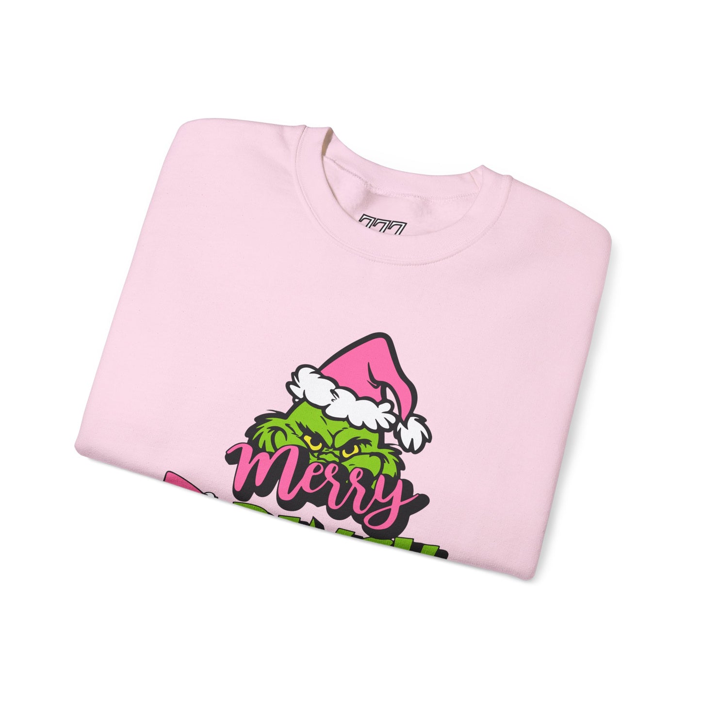 Merry Grinchmas Funny Christmas Grinch-Inspired Holiday Sweatshirt – Pink Santa Festive Unisex Heavy Blend Crewneck