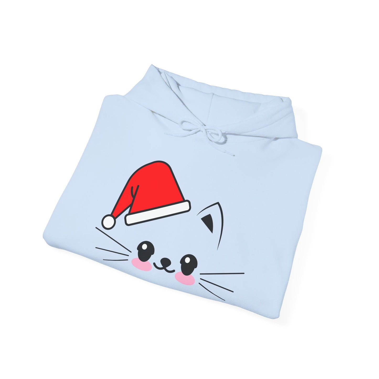 Cat Santa Christmas Hoodie – Cute Kawaii Cat Holiday Hooded Sweatshirt (Unisex)