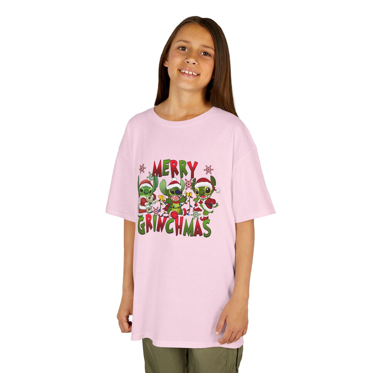 Merry Grinchmas Kids T-Shirt – Funny Christmas Heavy Cotton Holiday Tee