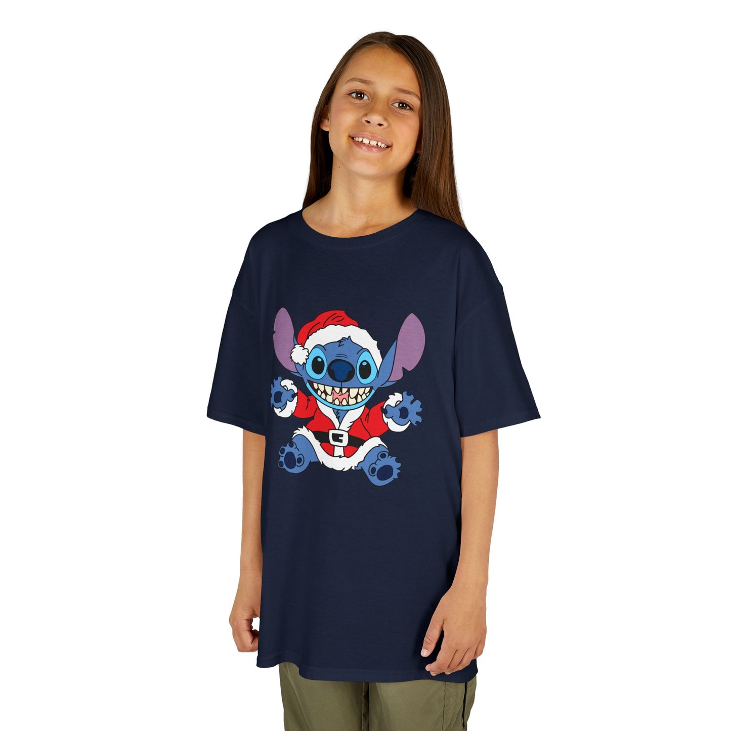 Alien Santa Kids Christmas T-Shirt – Cute Blue Alien Holiday Tee