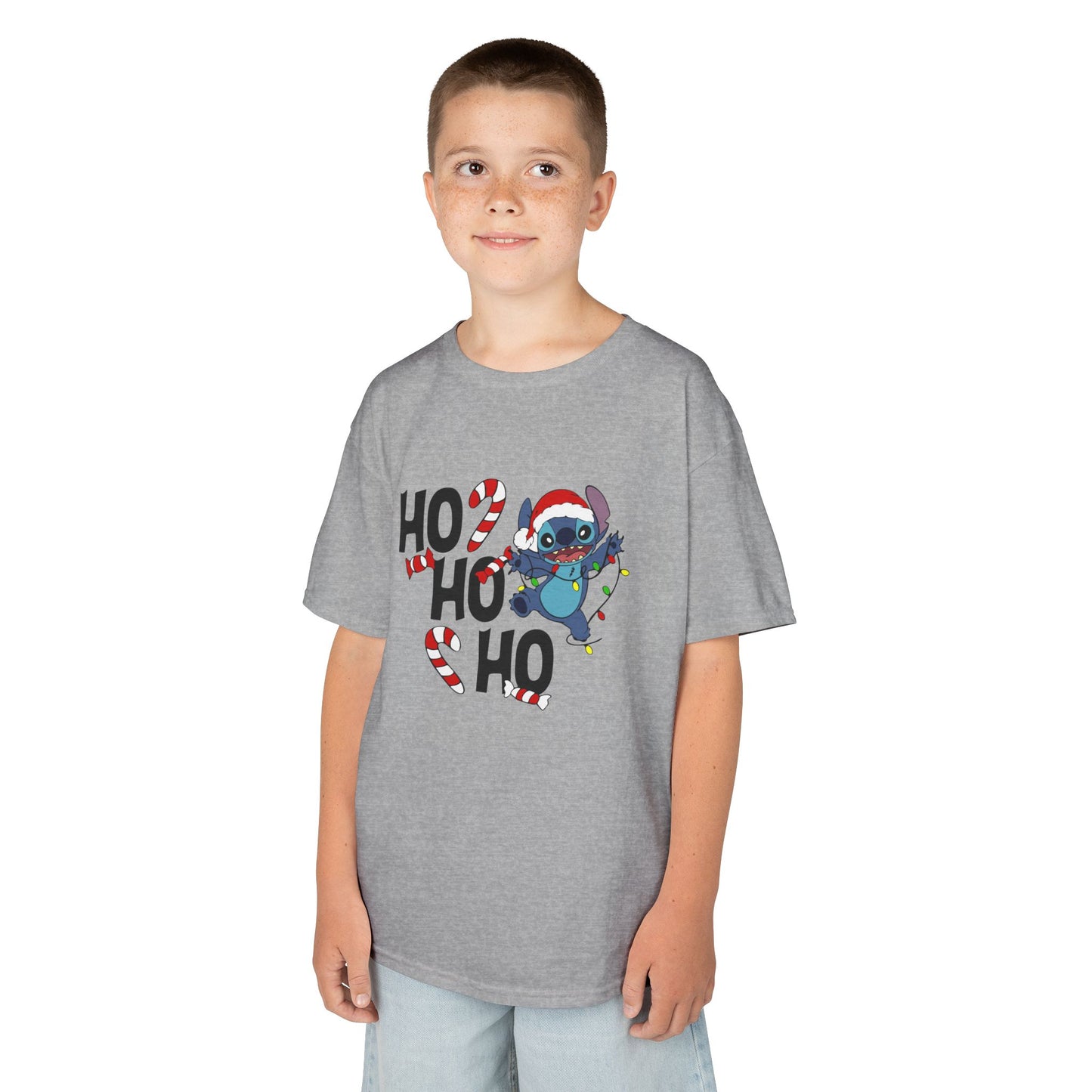 Ho Ho Ho Christmas Alien Kids T-Shirt – Festive Heavy Cotton Holiday Tee