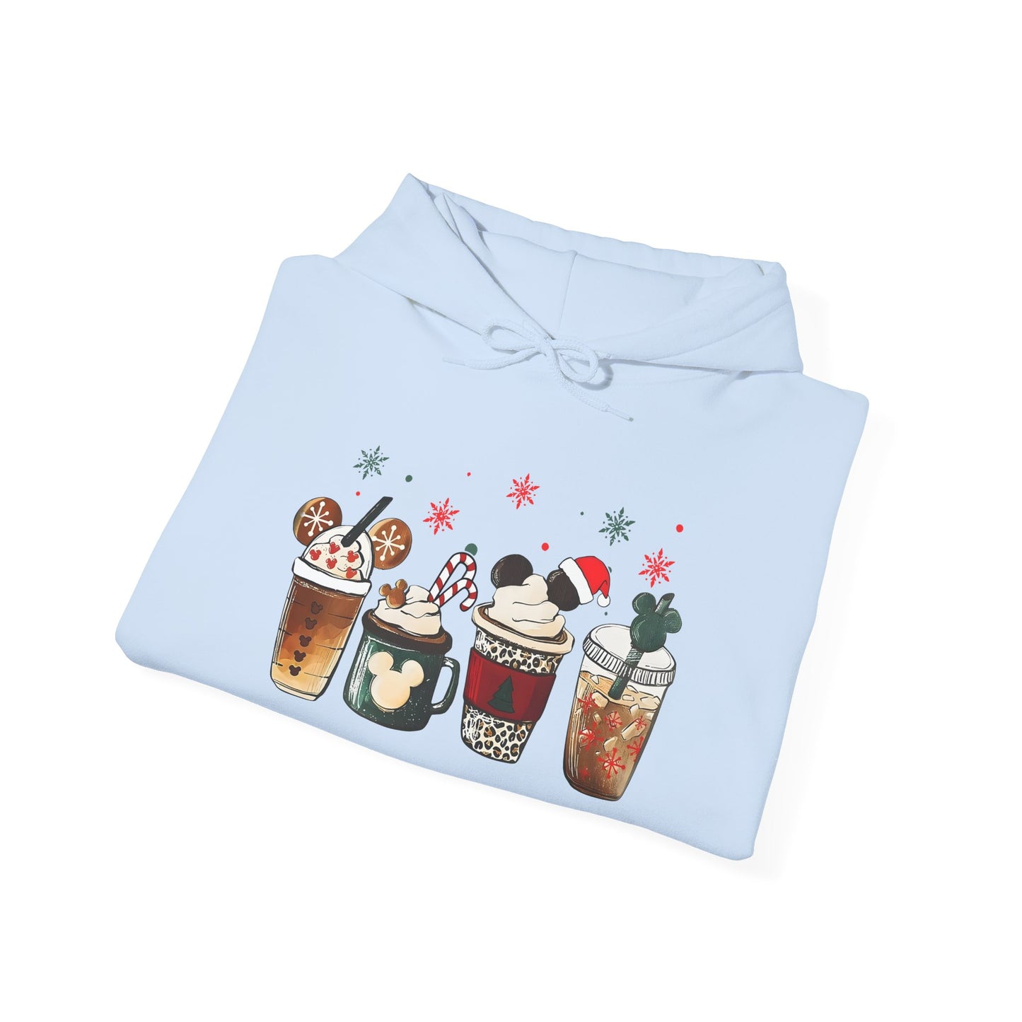 Christmas Coffee Lovers Hoodie – Cute Holiday Drink Art Hooded Sweatshirt (Unisex)