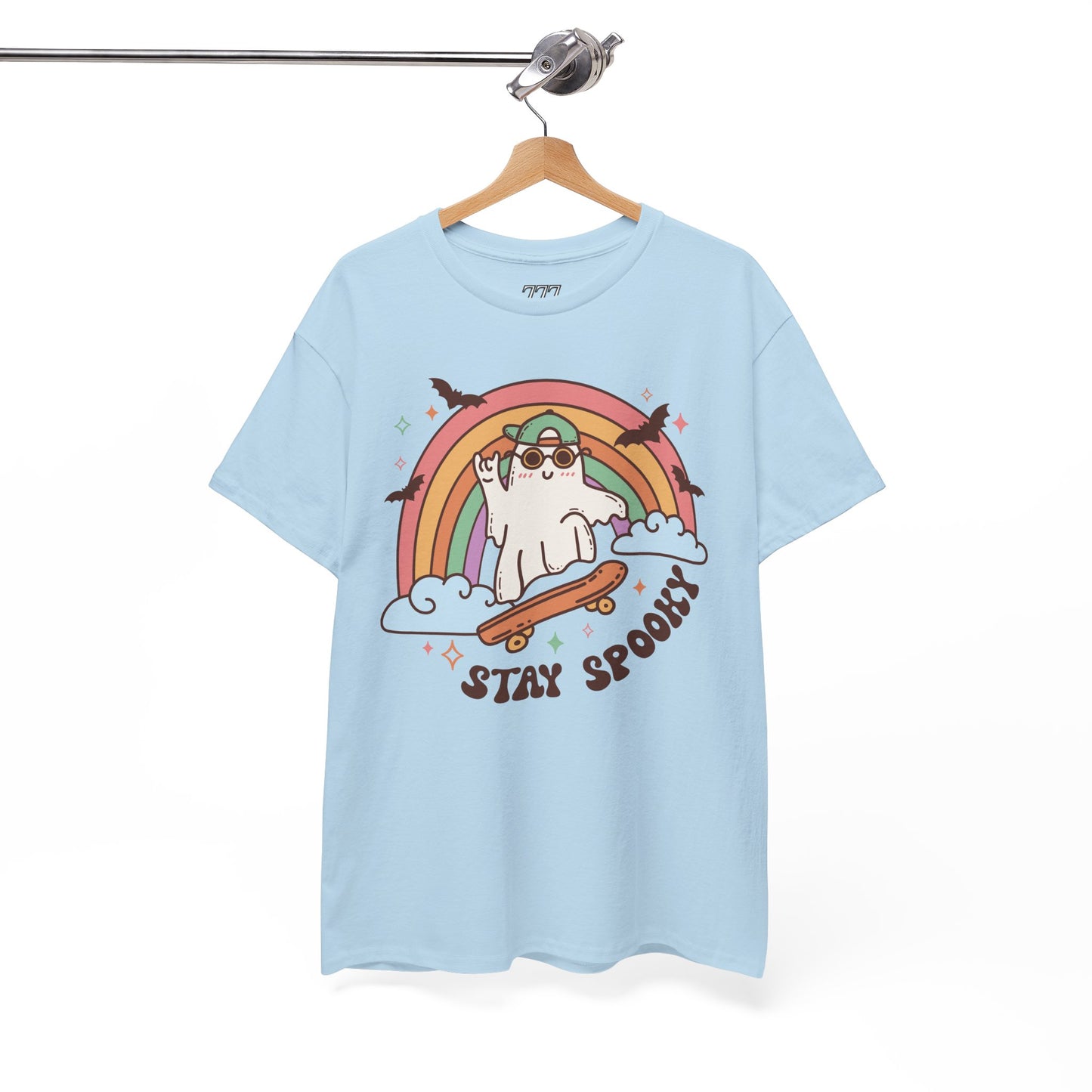 Stay Spooky Ghost Skater Unisex Heavy Cotton T-Shirt
