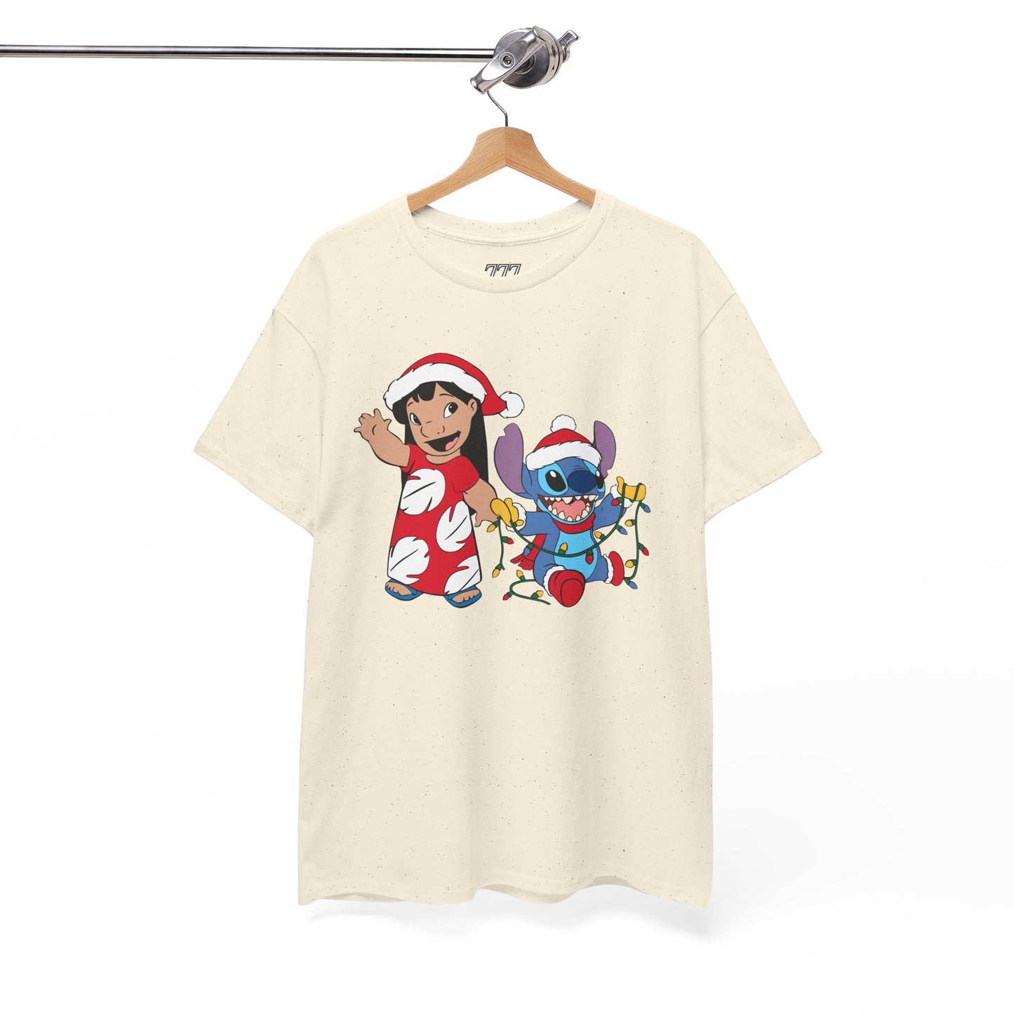 Island Holiday Duo T-Shirt – Festive Blue Alien & Girl Graphic Tee