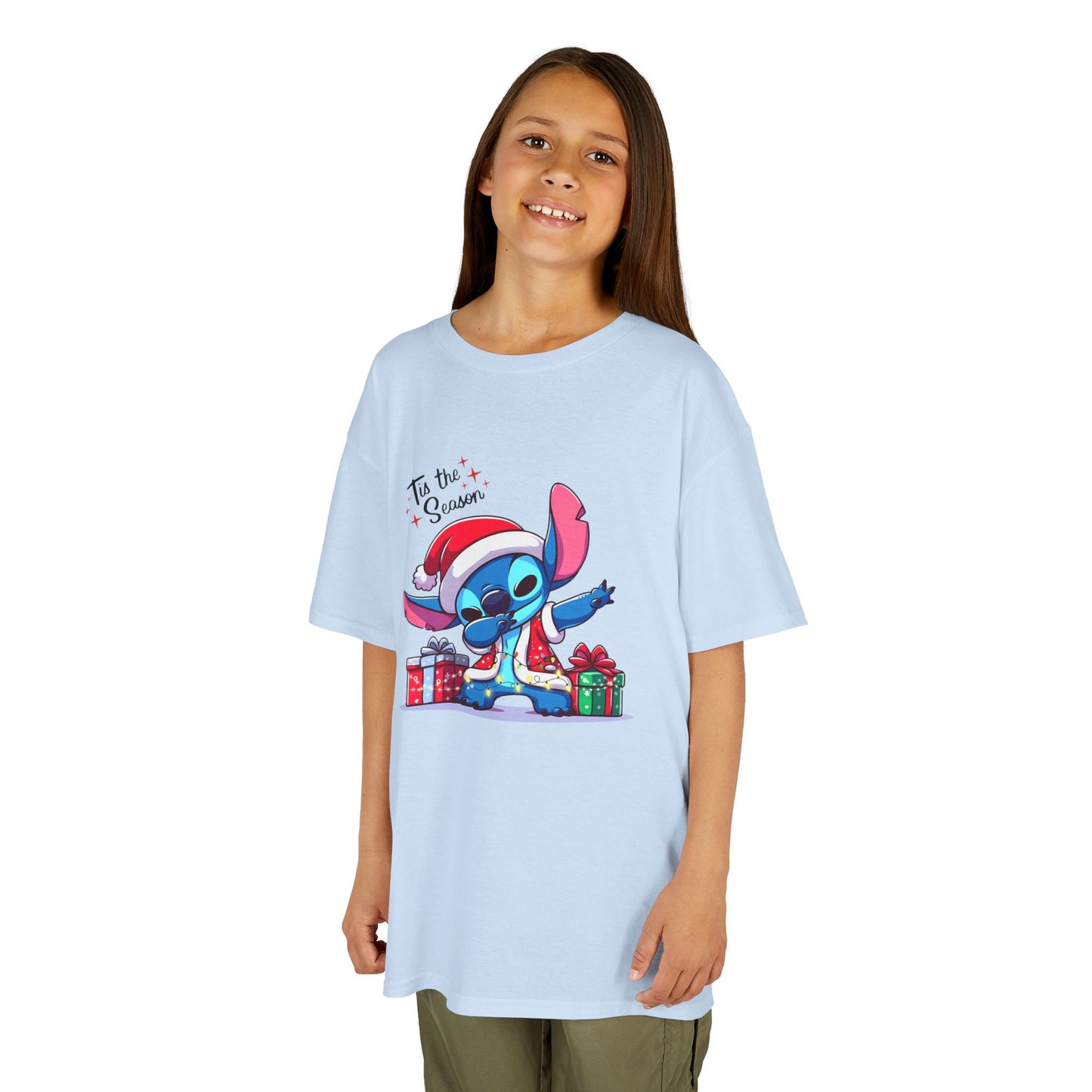 Tis the Season Blue Alien Christmas Kids T-Shirt – Cute Holiday Cartoon Tee