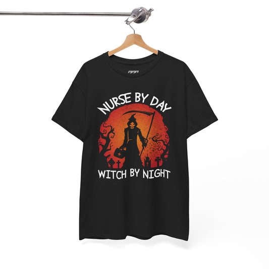 Nurse By Day Witch By Night Women's Heavy Cotton T-Shirt