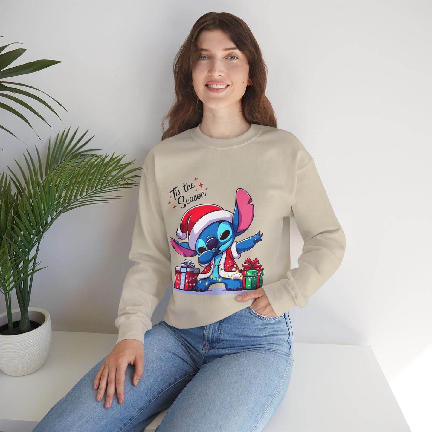 Tis the Season Blue Alien Christmas Unisex Heavy Blend Crewneck Sweatshirt – Cute Holiday Sweater