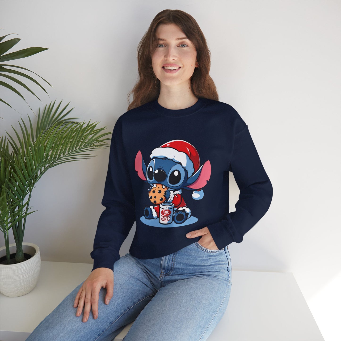 Saint Stitch Christmas Sweatshirt – Cute Holiday Alien Unisex Heavy Blend Crewneck
