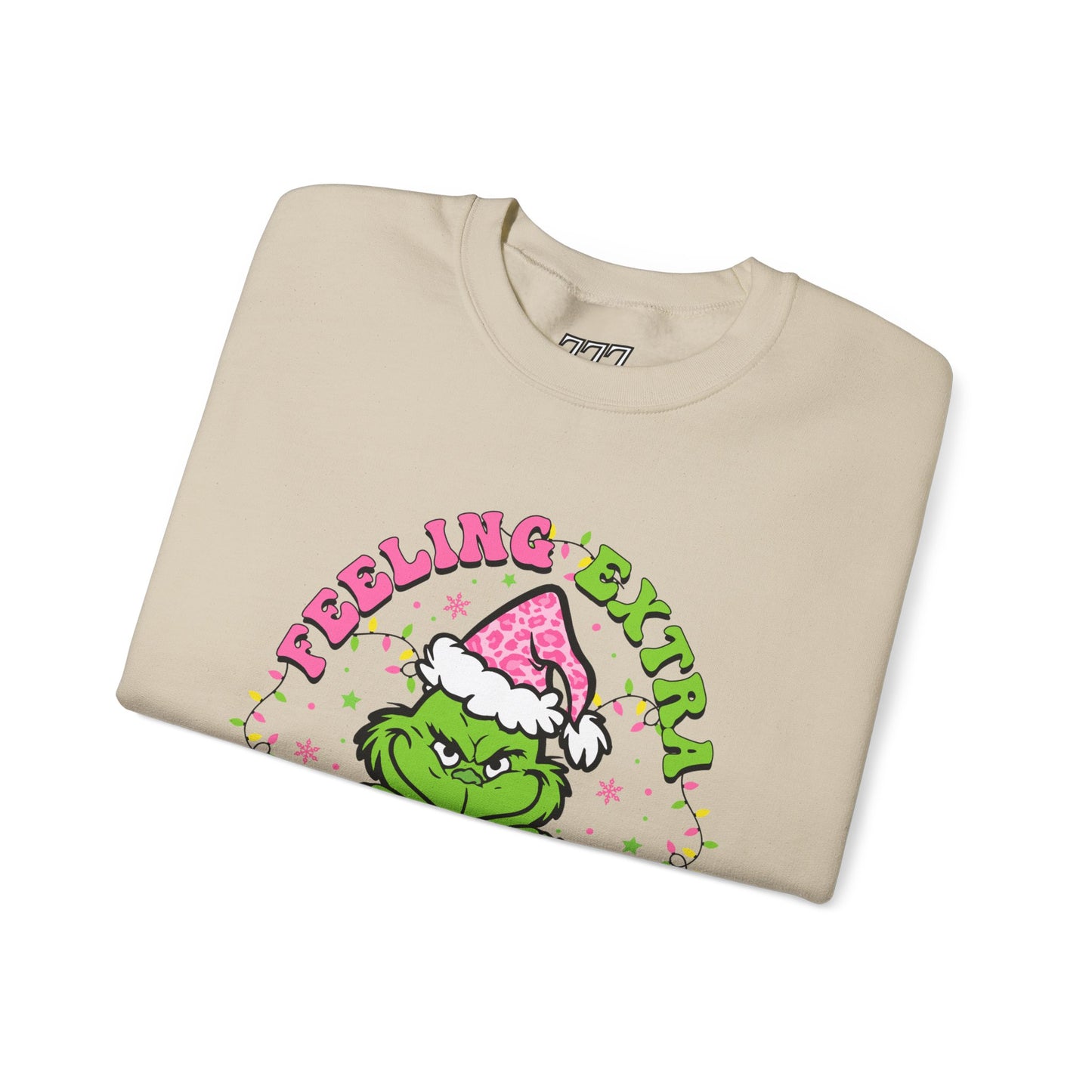 Feeling Extra Grinchy Today Funny Christmas Grinch-Inspired Holiday Sweatshirt – Pink Santa Festive Unisex Heavy Blend Crewneck