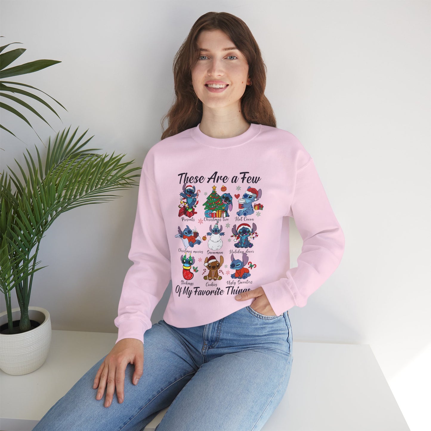 These Are a Few of My Favorite Things Christmas Characters Holiday Sweatshirt – Cute Festive Unisex Heavy Blend Crewneck