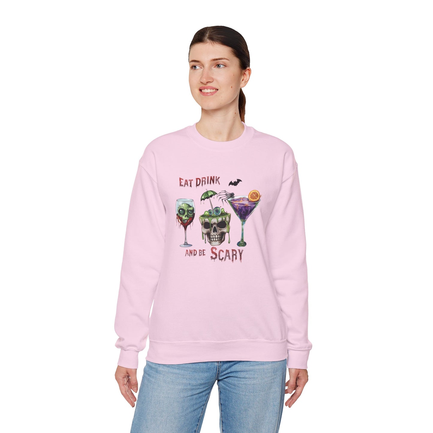 Eat, Drink And Be Scary Unisex Heavy Blend Crewneck Sweatshirt