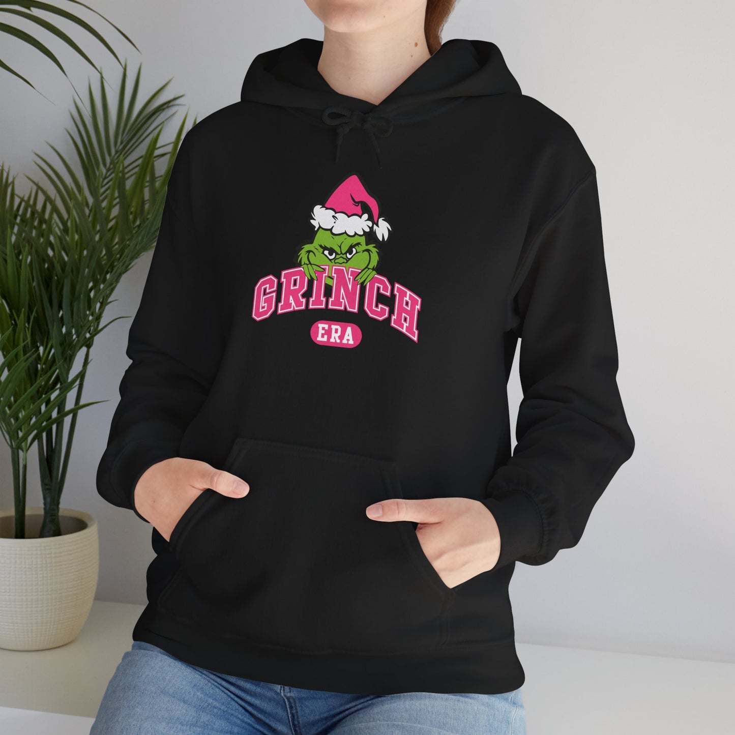 Grinch Era Christmas Hoodie – Cozy Pink Santa Grinch Graphic Hoodie (Unisex)