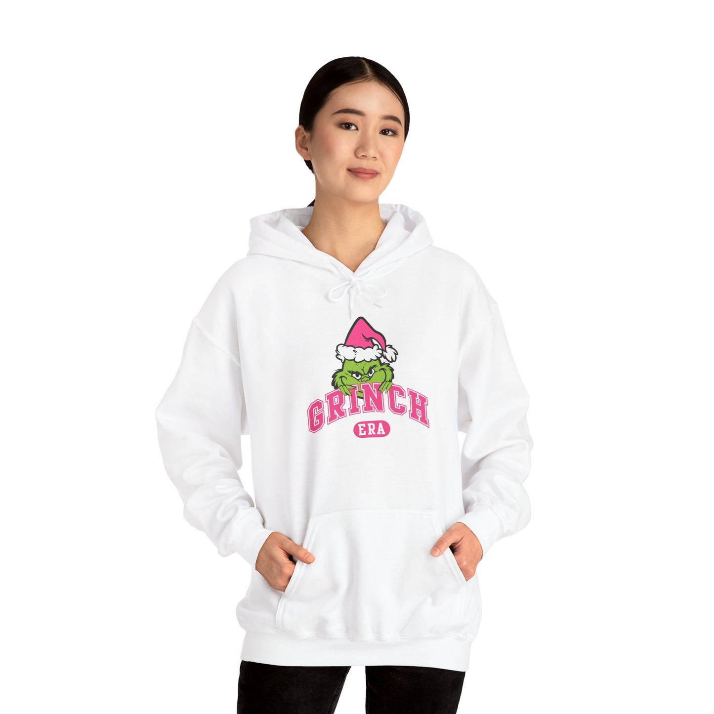 Grinch Era Christmas Hoodie – Cozy Pink Santa Grinch Graphic Hoodie (Unisex)