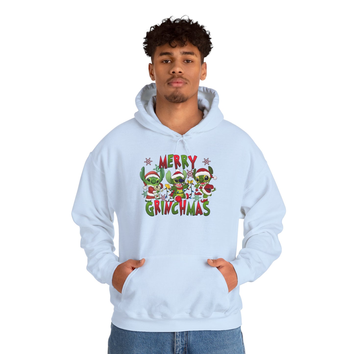 Merry Grinchmas Hoodie – Funny Christmas Unisex Heavy Blend Holiday Sweatshirt