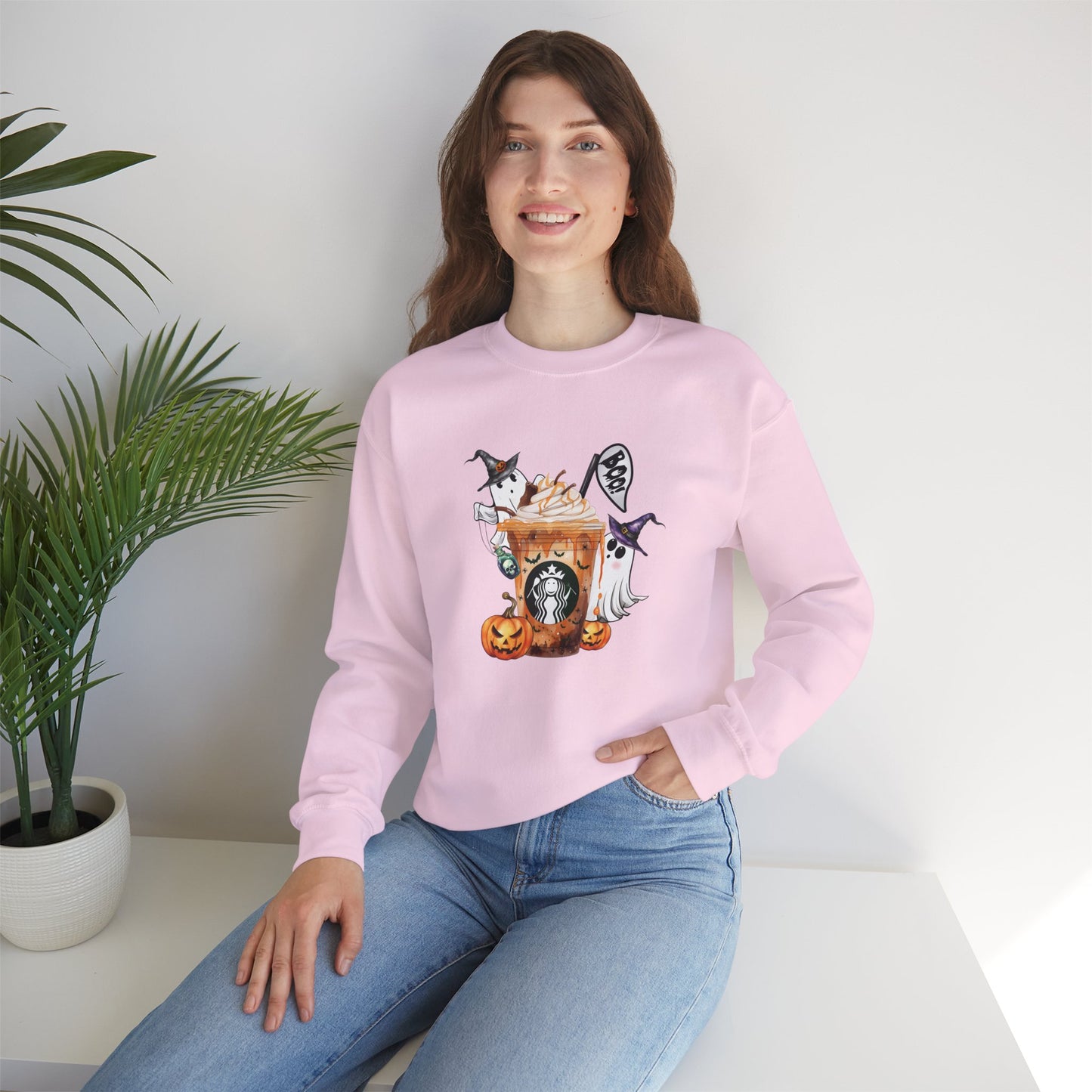 Witch’s Brew Latte Unisex Heavy Blend Crewneck Sweatshirt