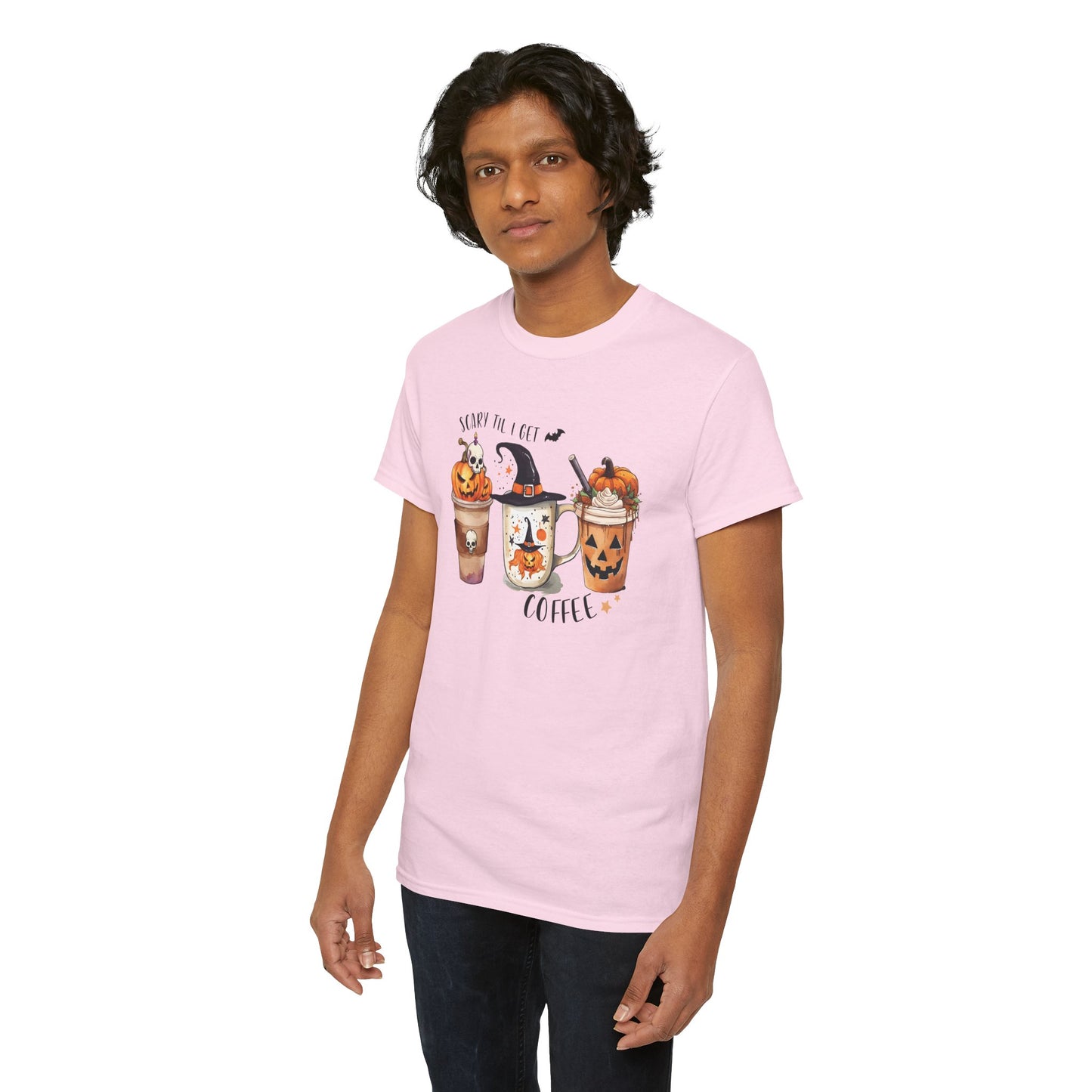 Scary Till I Get My Coffee II Unisex Heavy Cotton T-Shirt