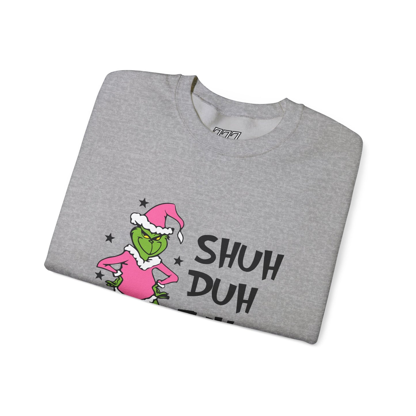 SHUH DUH FUH CUP Funny Christmas Grinch-Inspired Holiday Sweatshirt – Sarcastic Festive Unisex Heavy Blend Crewneck