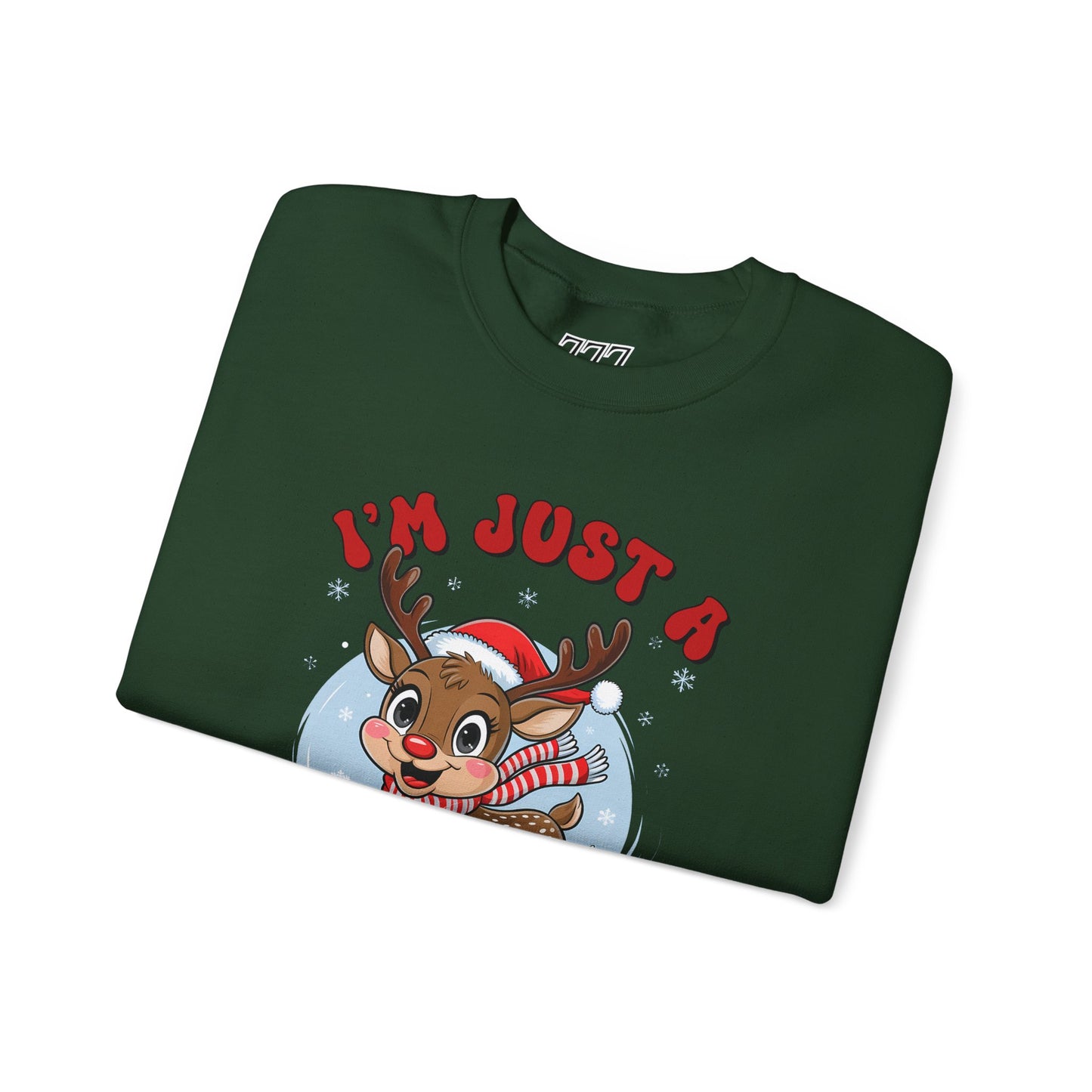 I’m Just a Misfit Unisex Heavy Blend Crewneck Sweatshirt – Cute Christmas Reindeer Holiday Sweater