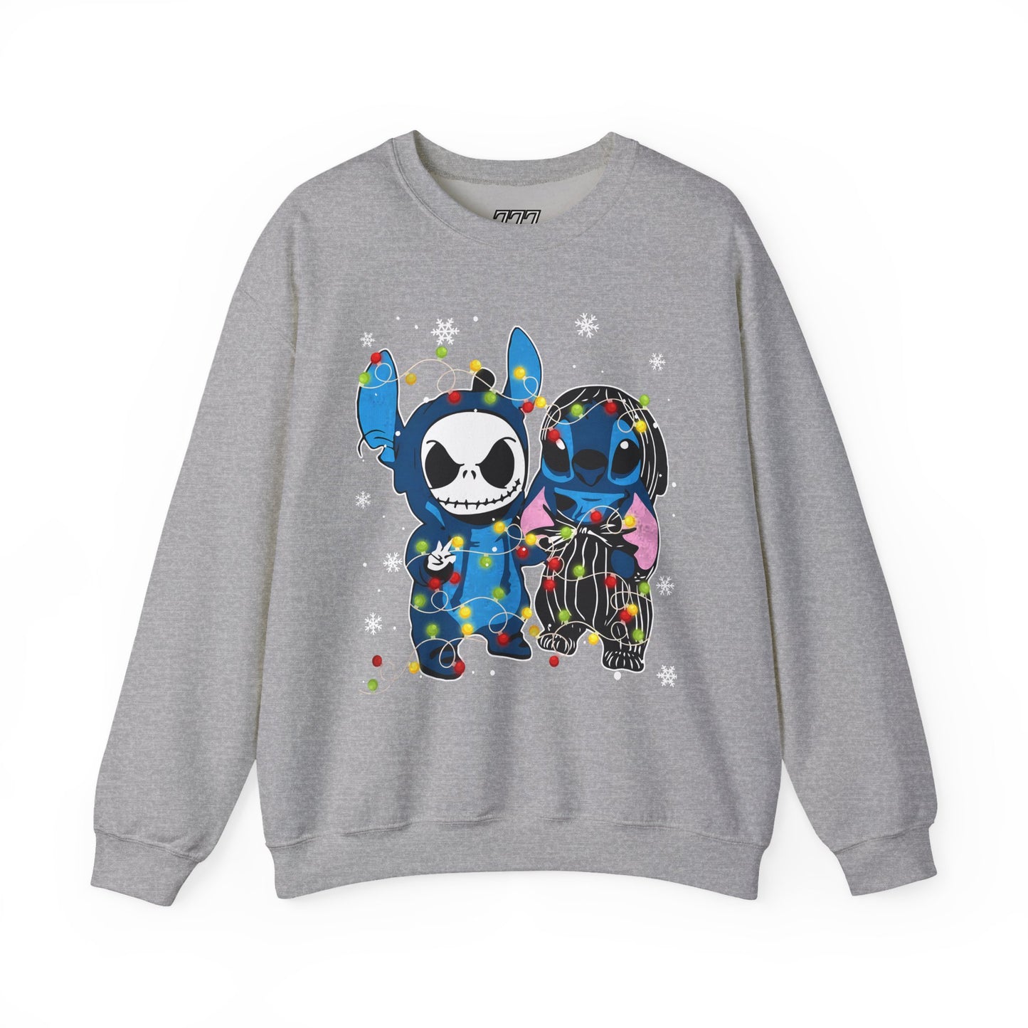 Cute Holiday Duo Christmas Unisex Heavy Blend Crewneck Sweatshirt – Cartoon Alien & Skeleton Festive Sweater