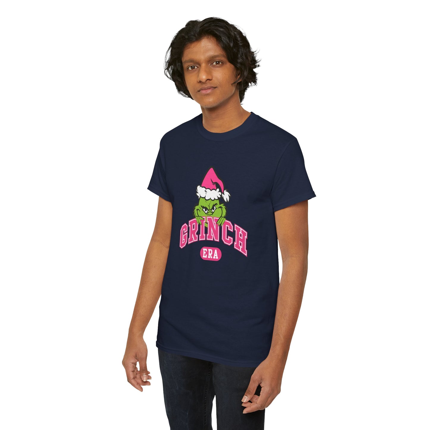 Grinch Era Christmas T-Shirt – Cute Pink Santa Grinch Graphic Tee (Unisex)