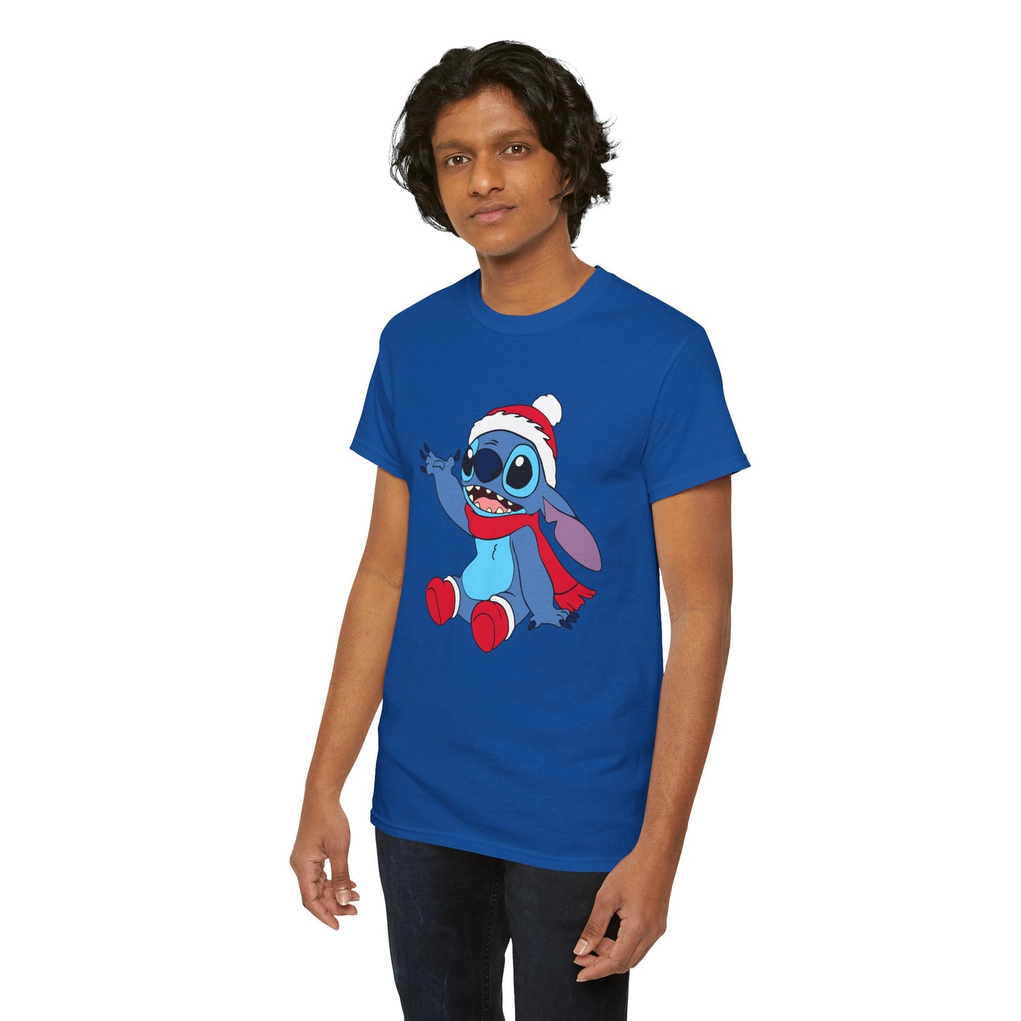 Jolly Alien Christmas T-Shirt – Cute Blue Alien Holiday Graphic Tee (Unisex)