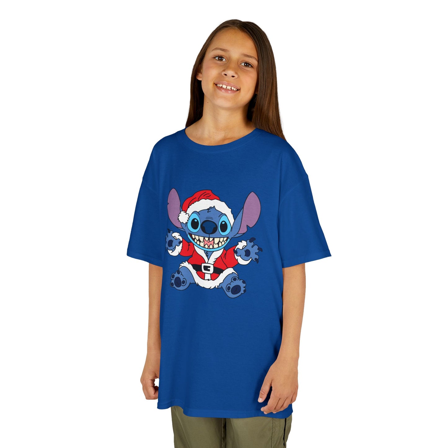Alien Santa Kids Christmas T-Shirt – Cute Blue Alien Holiday Tee