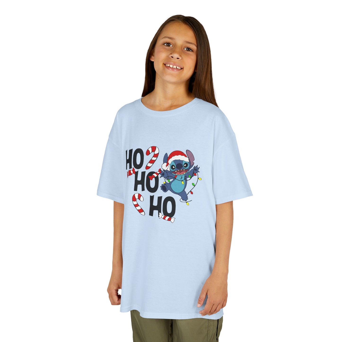 Ho Ho Ho Christmas Alien Kids T-Shirt – Festive Heavy Cotton Holiday Tee