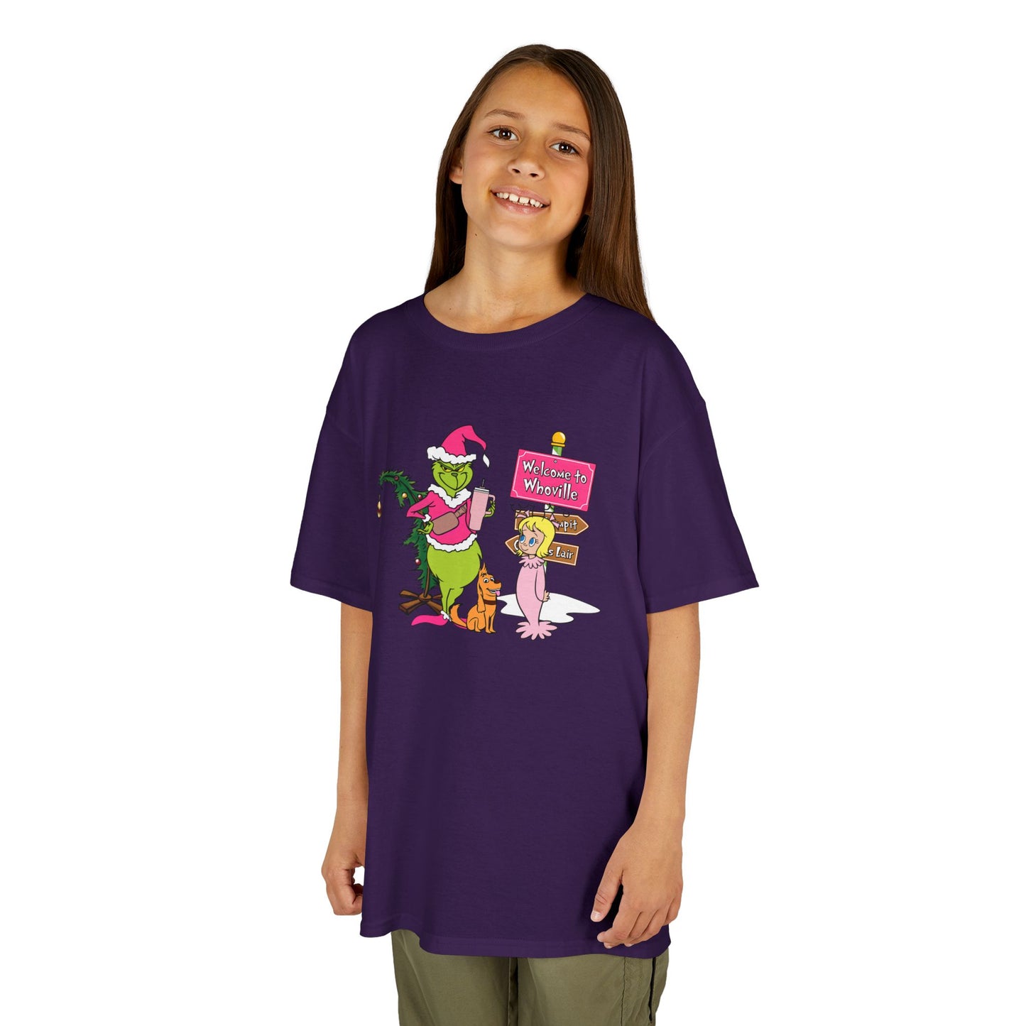 Welcome to Merryville Kids Christmas T-Shirt – Cute Green Holiday Creature Tee
