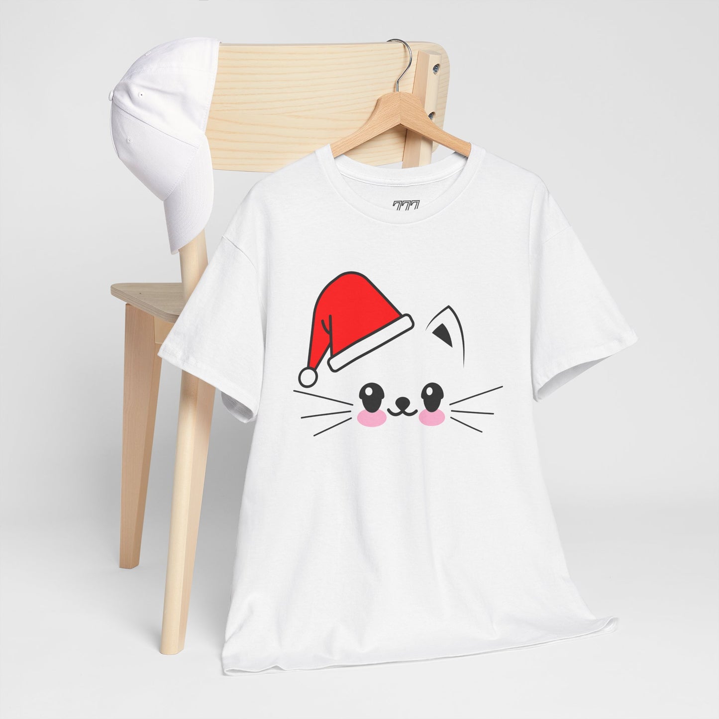 Cat Santa Christmas T-Shirt – Cute Kawaii Cat Holiday Tee (Unisex)