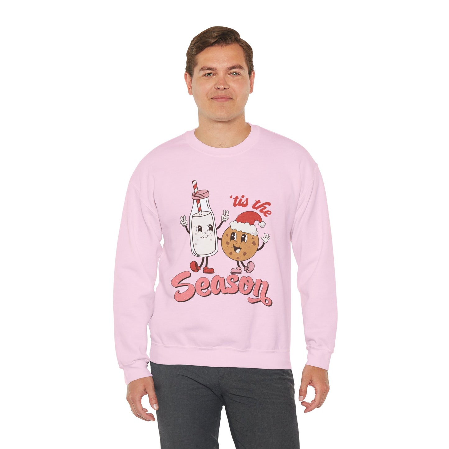 Tis The Season Milk & Cookie Christmas Unisex Heavy Blend Crewneck Sweatshirt