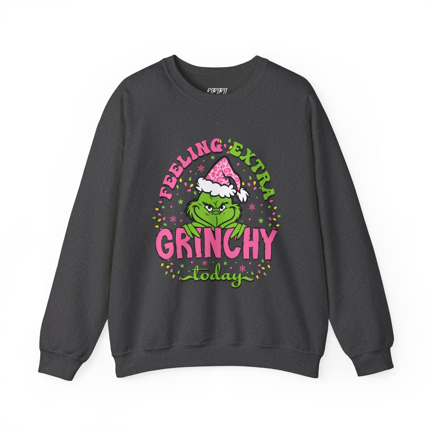Feeling Extra Grinchy Today Funny Christmas Grinch-Inspired Holiday Sweatshirt – Pink Santa Festive Unisex Heavy Blend Crewneck