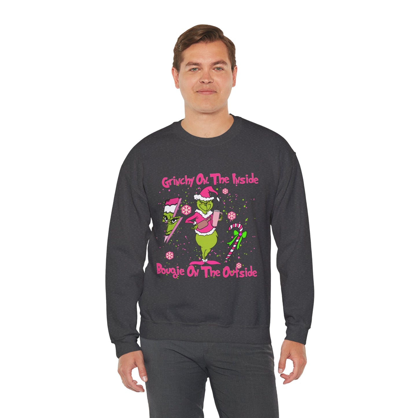 Grinchy On The Inside, Bougie On The Outside Unisex Heavy Blend Crewneck Sweatshirt