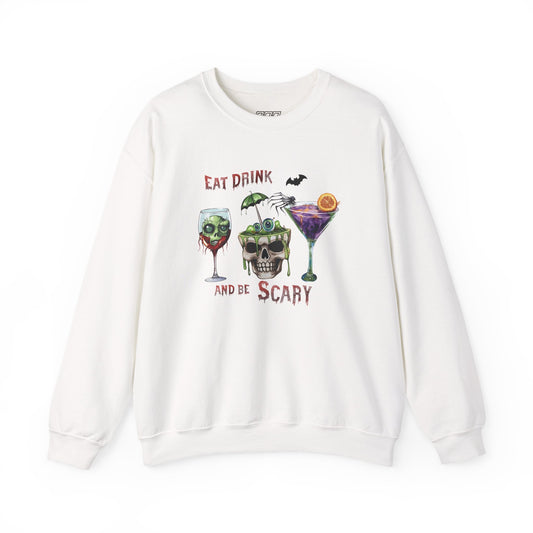 Eat, Drink And Be Scary Unisex Heavy Blend Crewneck Sweatshirt