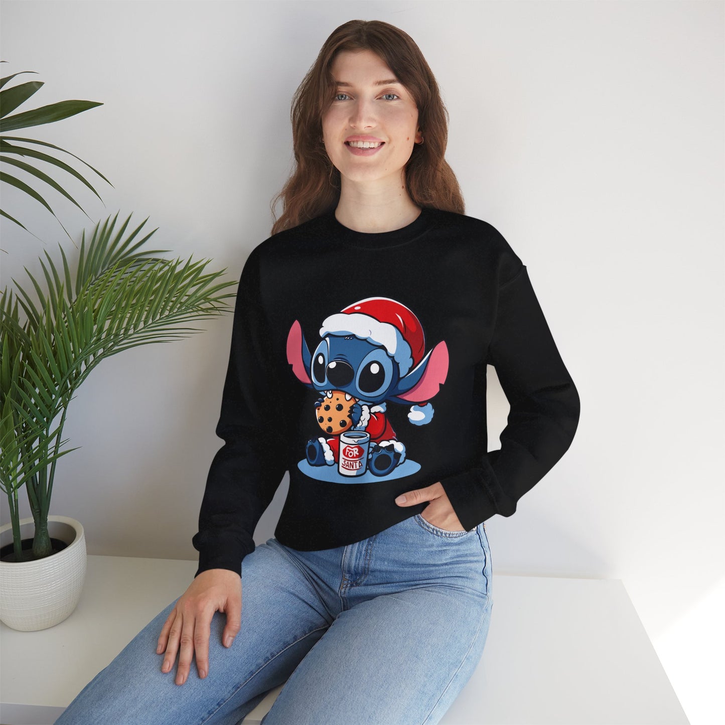 Saint Stitch Christmas Sweatshirt – Cute Holiday Alien Unisex Heavy Blend Crewneck