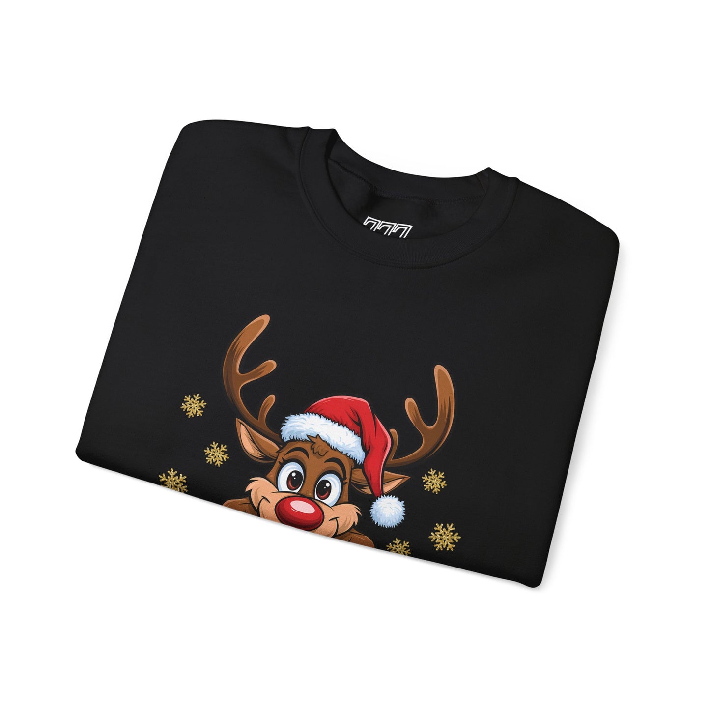 Merry & Bright Unisex Heavy Blend Crewneck Sweatshirt – Cute Christmas Reindeer Holiday Sweater