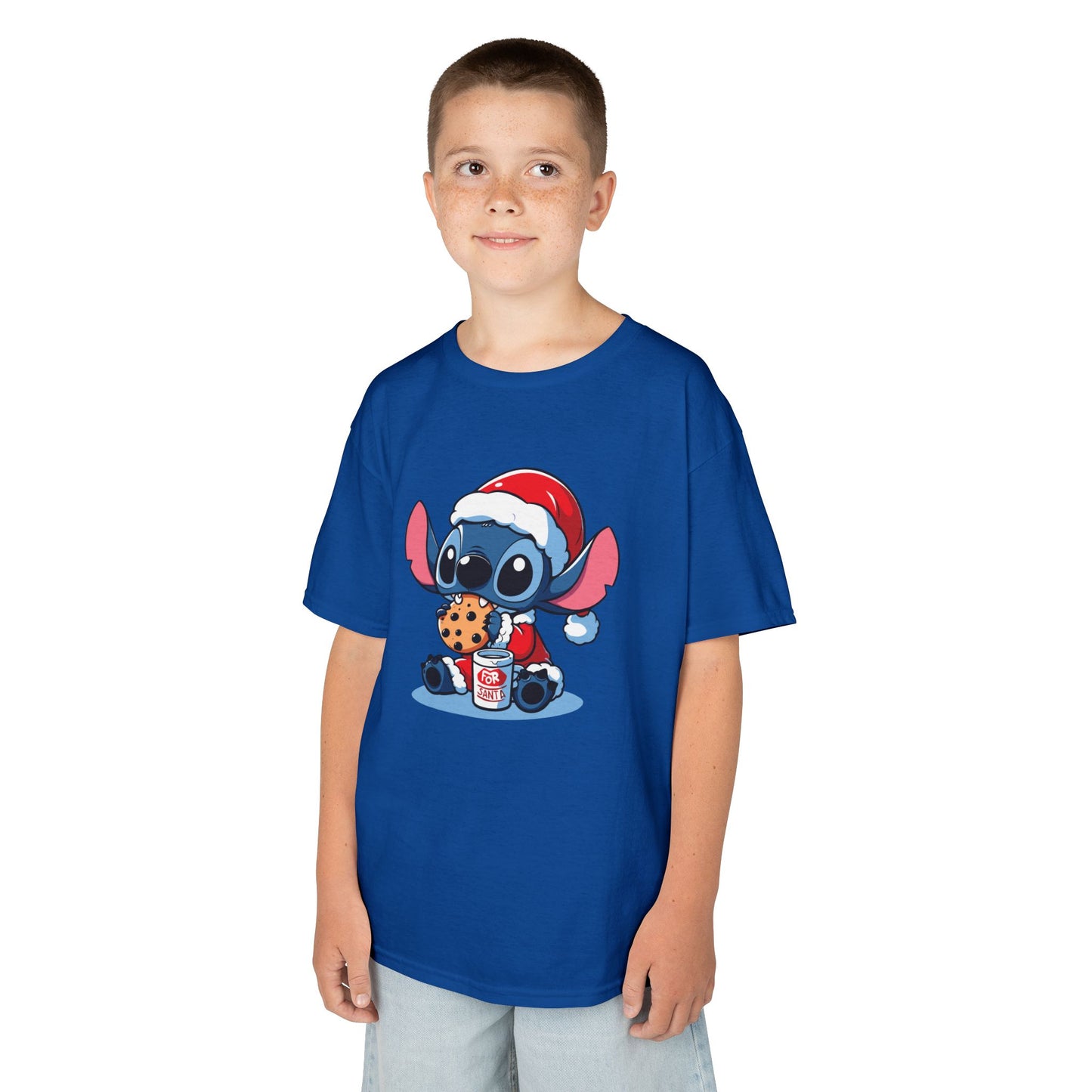 Saint Stitch Christmas Kids T-Shirt – Cute Holiday Alien Heavy Cotton Tee