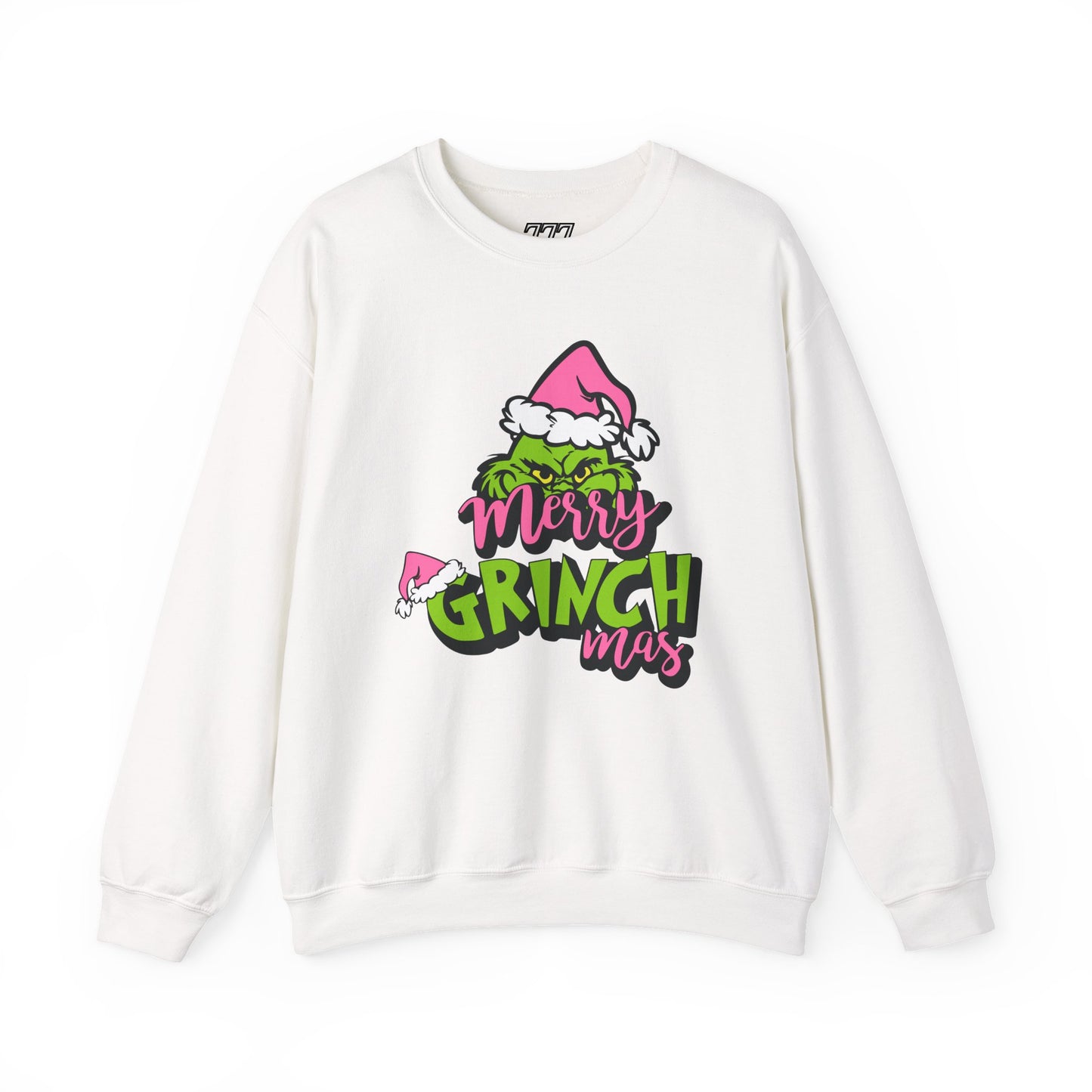 Merry Grinchmas Funny Christmas Grinch-Inspired Holiday Sweatshirt – Pink Santa Festive Unisex Heavy Blend Crewneck