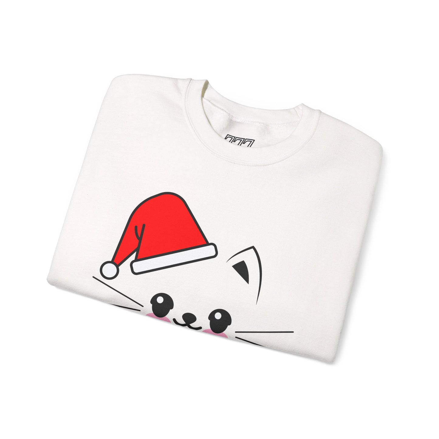 Cat Santa Christmas Crewneck – Cute Kawaii Cat Holiday Sweatshirt (Unisex)