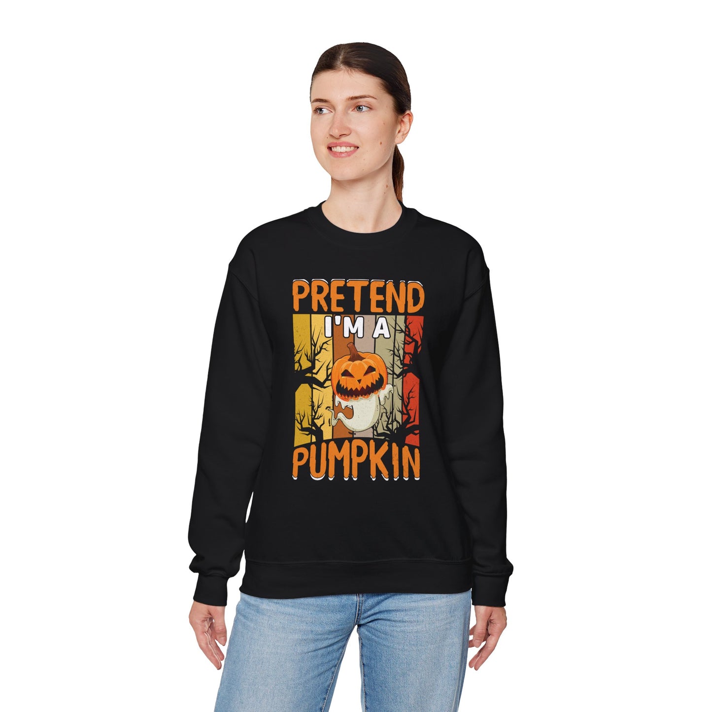 Pretend I'm A Pumpkin Unisex Heavy Blend Crewneck Sweatshirt