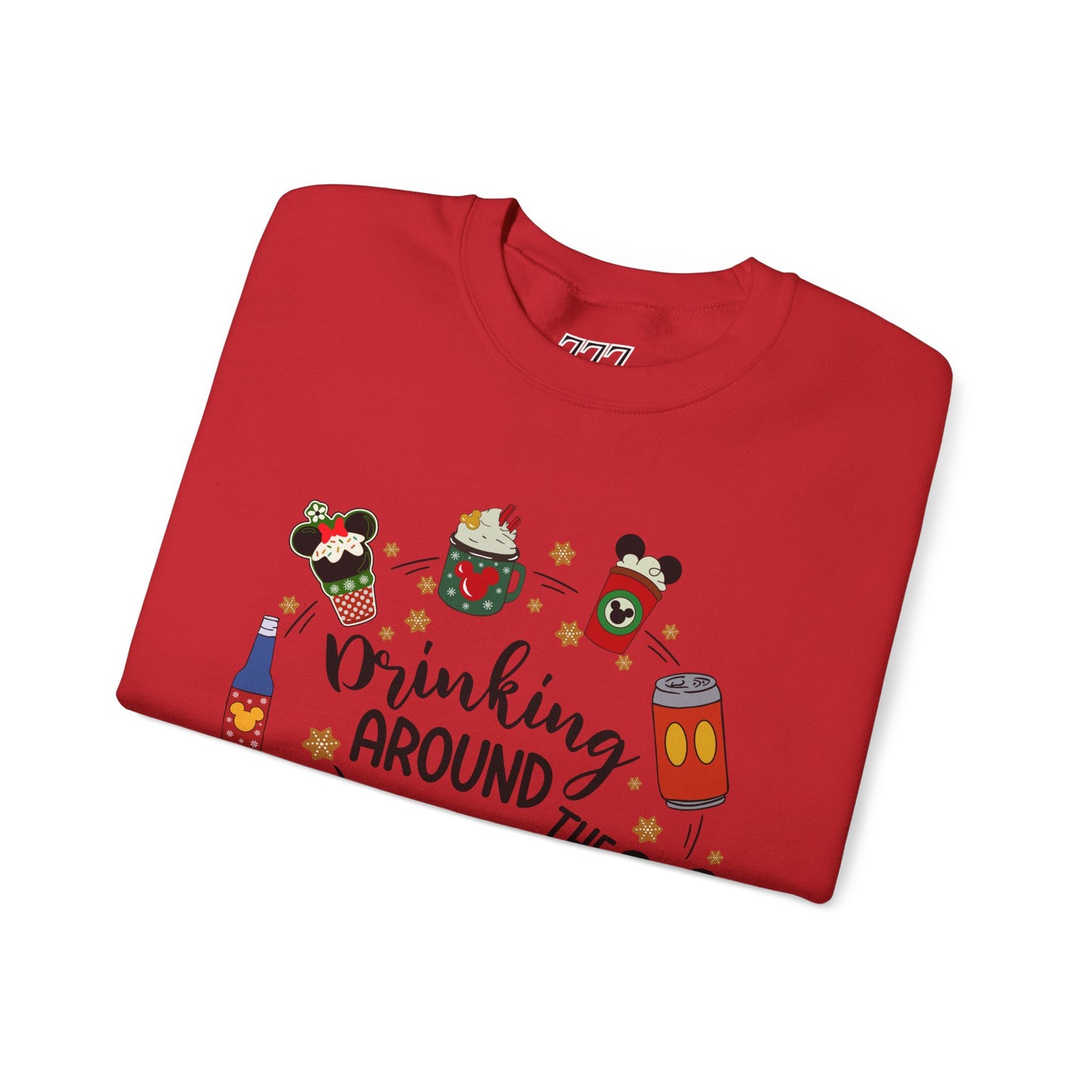 Drinking Around the World Christmas Crewneck – Fun Holiday Travel & Cocktail Sweatshirt (Unisex)